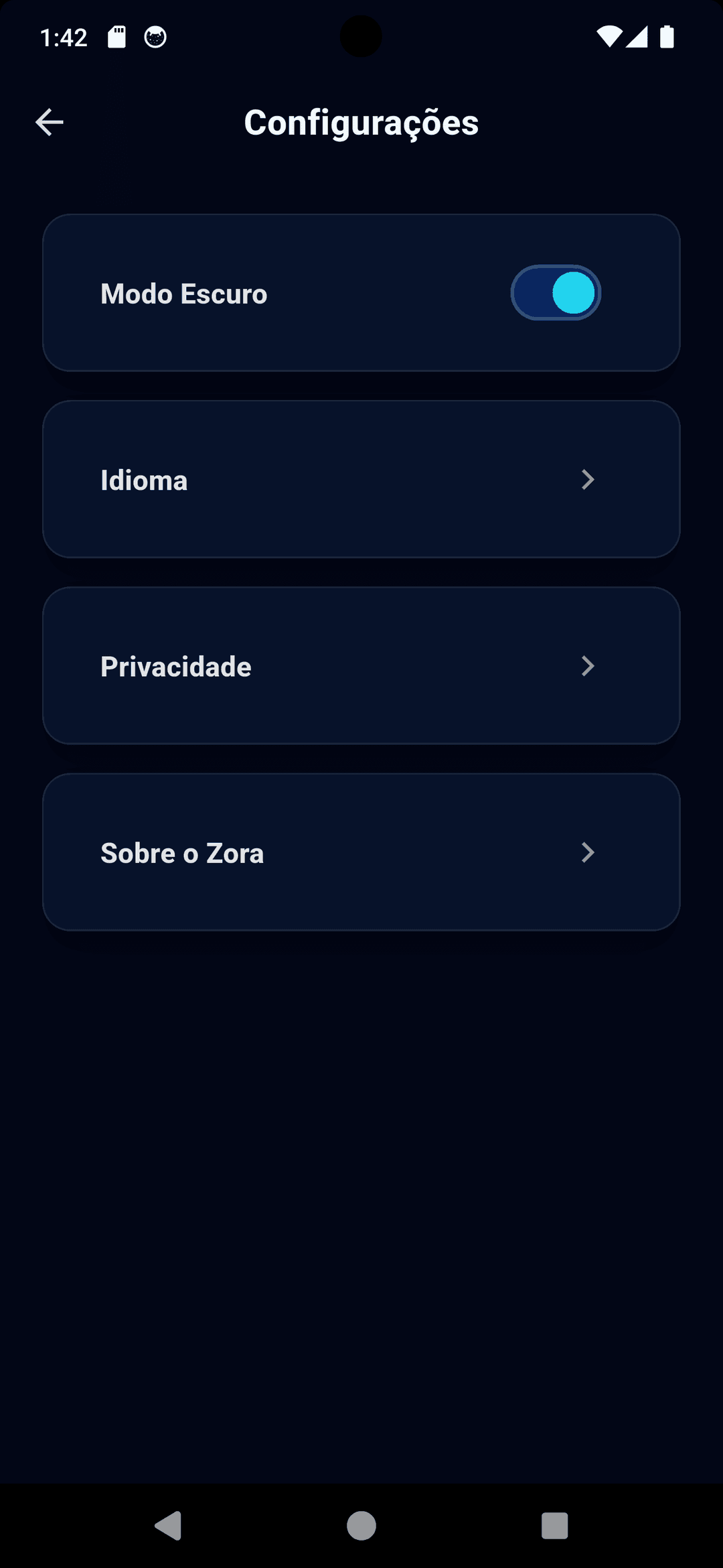 Configurações gerais relacionadas ao núcleo informacional do Zora7 Suite