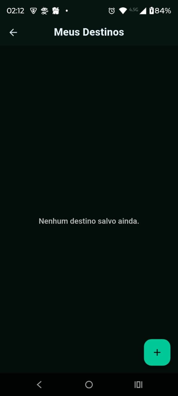 Destinos salvos no módulo Location